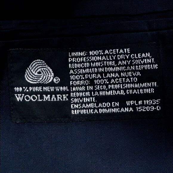 Stafford NEW Sport Coat Worsted Wool Herringbone Blue 48L - Picture 5 of 14